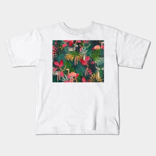 Tropical Jungle (green) Kids T-Shirt